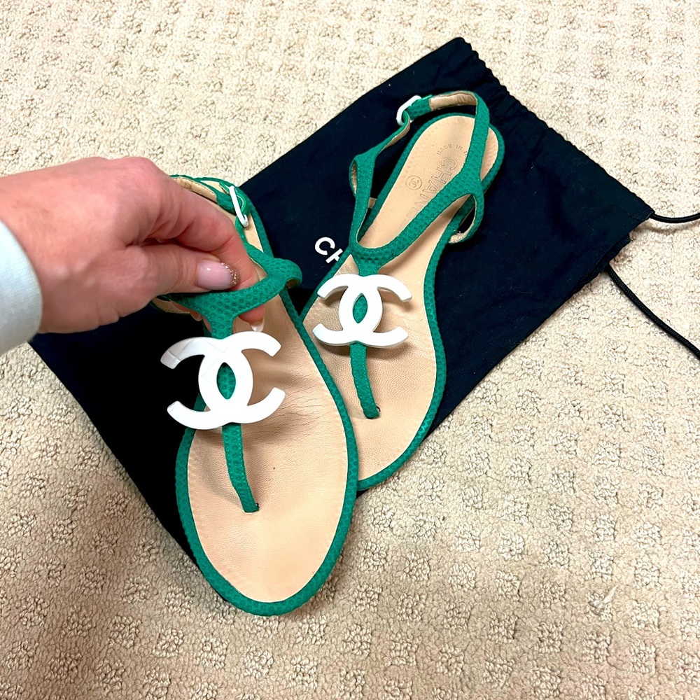 Chanel Emerald Green Sandal